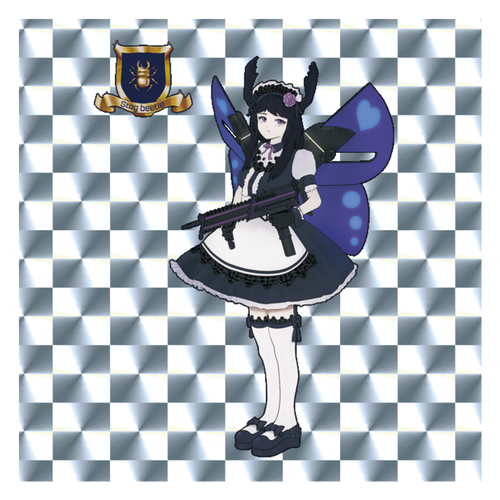 【おちょぼ口さん】クワガタ キラキラシール　シルバー