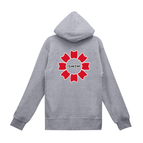 プルフラワー（R）（SWIM）背面プリント スタンダードWフードプルパーカー