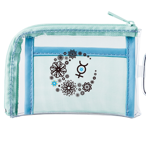 ことばもん／だいすきMoonと惑星マーク・水星編／クリアミニポーチ メッシュポケットクリアミニポーチ