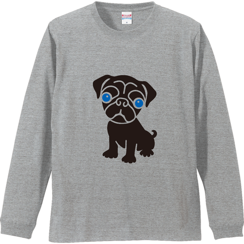 PUG・パグ リブ付 ロングスリーブＴシャツ