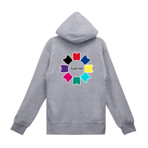 プルフラワー（A1）（SWIM）背面プリント スタンダードWフードプルパーカー