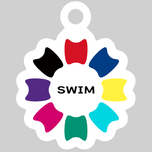 プルフラワー（A1）（SWIM） ダイカットアクリルキーホルダー(4×4cm)