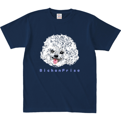 smileビションフリーゼ柄キッズＴシャツ オープンエンド マックスウェイト Tシャツ（キッズ）