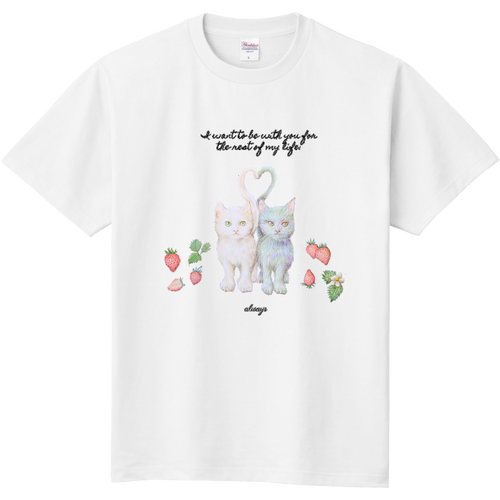猫 ハート イチゴ 定番Ｔシャツ