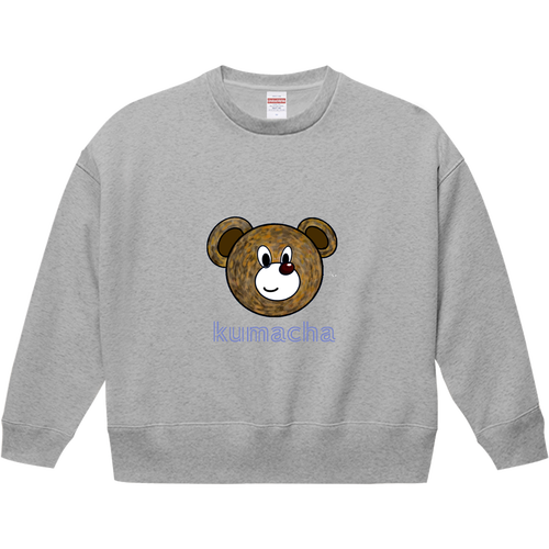 kumacha-くまのキャラクタＢｉｇシルエットスエット T／Cビッグシルエットクルーネックスウェット
