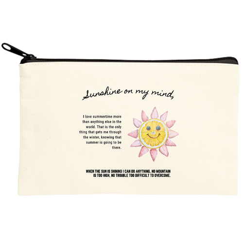 フルーツ 太陽 キャンバスポーチ(S)【白プリント有】