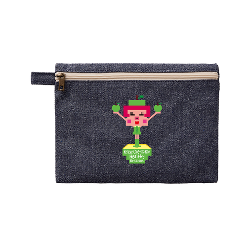 ワキリンゴ シャンブリックキャンバスフラットポーチ（M）