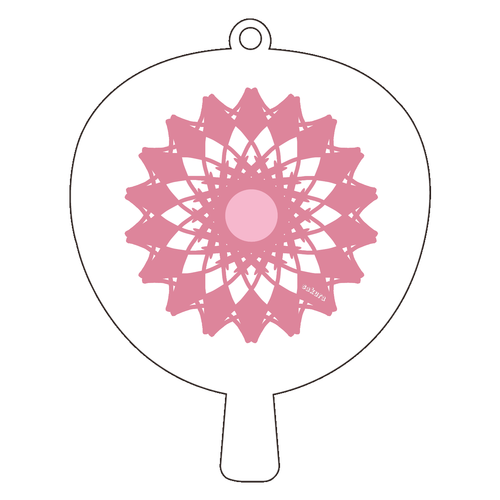さくら アクリルキーホルダー うちわ型 (6cm)