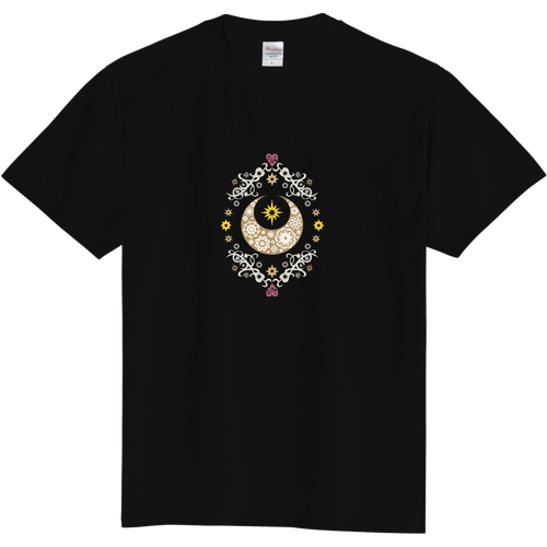 さいわいMoon　ハートな魔法風　淡色版／ことばもんシリーズ 定番Ｔシャツ