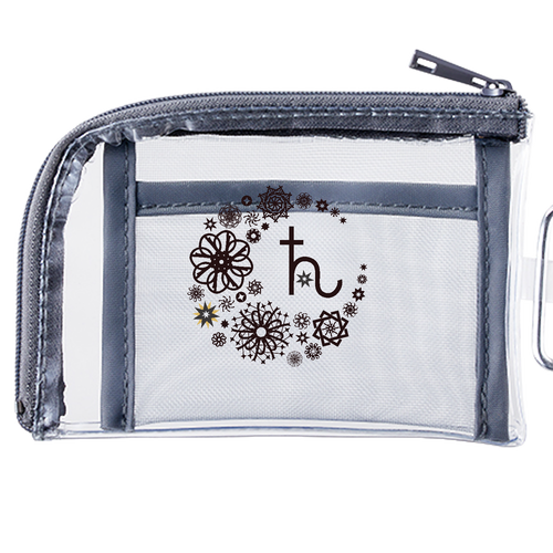 ことばもん／だいすきMoonと惑星マーク・土星編／クリアミニポーチ メッシュポケットクリアミニポーチ