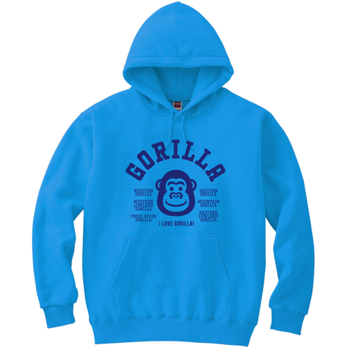 I LOVE GORILLA! ゴリラ大好き 01 軽量プルパーカー (長袖プリント)