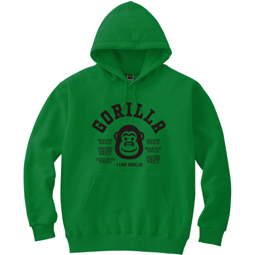 GORILLA ゴリラ大好き 2 軽量プルパーカー (長袖プリント)