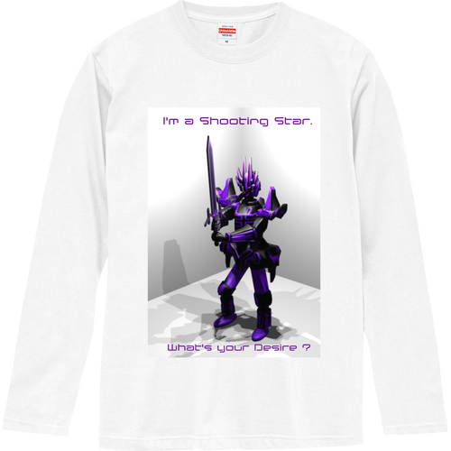 新作！幻想騎士ファントムカイザー剣を構えるポーズVer.長袖Tシャツ デザイン：トクオタケル ロングスリーブTシャツ