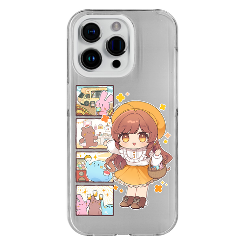 【オリラボ限定】がびさま お出かけスマホケース iPhone15 Pro (透明) (ハードケース)