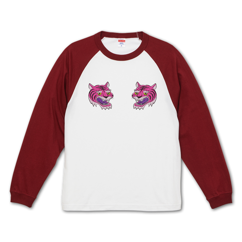 Pink Tiger 2 ラグランロングスリーブTシャツ（1.6インチリブ）