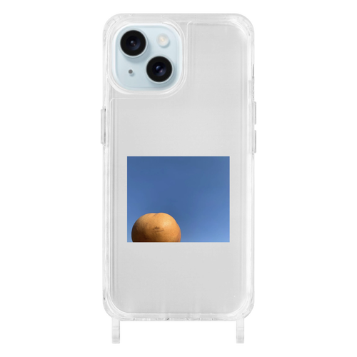 笑顔の梨の向こう側 iPhone15用リング型ストラップホール付クリアケース