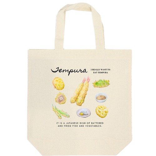 天ぷら 厚手コットンマチ付トート(M)