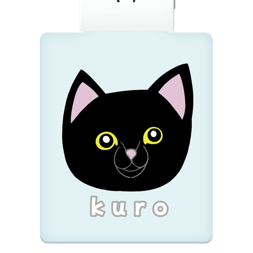 くろねこちゃん ライティングキーホルダー(四角)