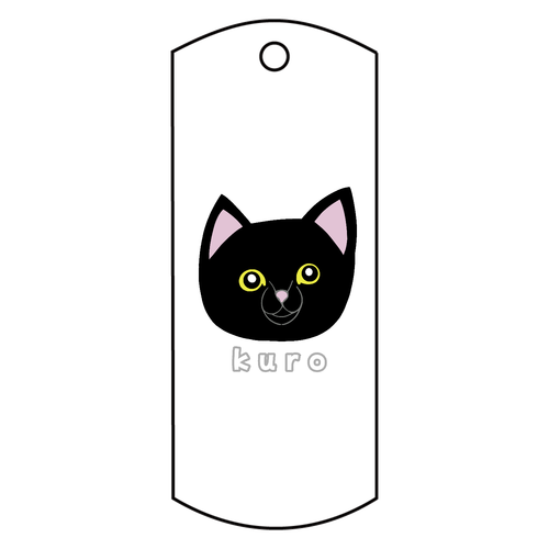 くろねこちゃん アクリルキーホルダー　タグ型 (6cm)