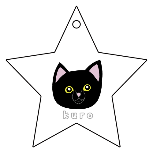 くろねこちゃん アクリルキーホルダー　星形 (6cm)