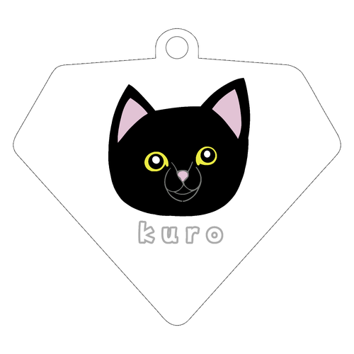 くろねこちゃん ダイヤ型アクリルキーホルダー(6cm)