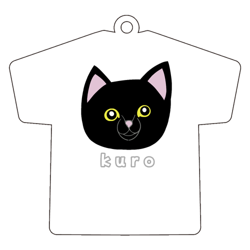 くろねこちゃん アクリルキーホルダー Ｔシャツ型 (6cm)