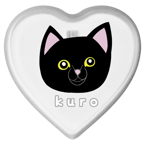 くろねこちゃん ライティングバッジ ハート形
