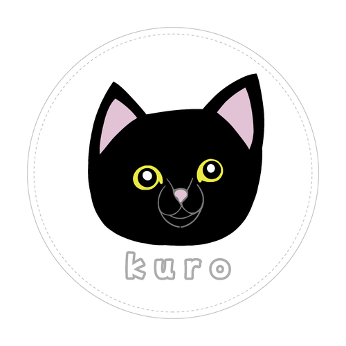 くろねこちゃん レザーコースター(ラウンド型)