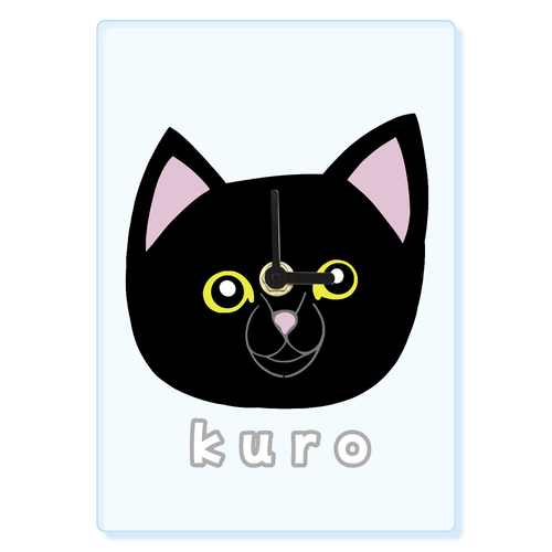 くろねこちゃん アクリル掛け時計