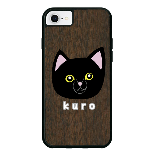 くろねこちゃん iPhone8 ウッドケース