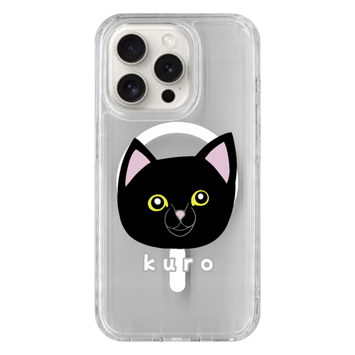 くろねこちゃん iPhone15Pro MagSafe対応 耐衝撃クリアケース