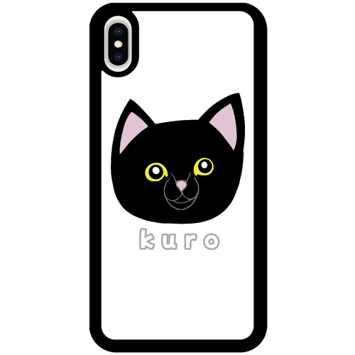 くろねこちゃん iPhoneXsMAX_プリントパネルラバーケース