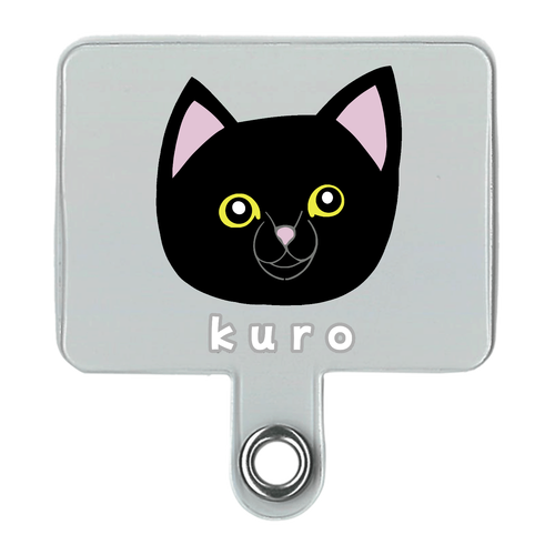 くろねこちゃん シンプルスマホストラップ（細め）