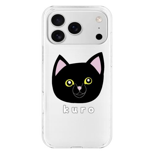 くろねこちゃん iPhone17 ProMax (透明)(ハードケース)