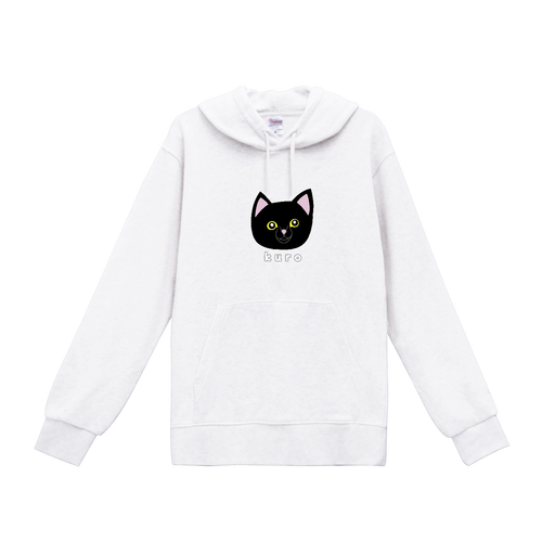 くろねこちゃん フードプリントプルパーカー