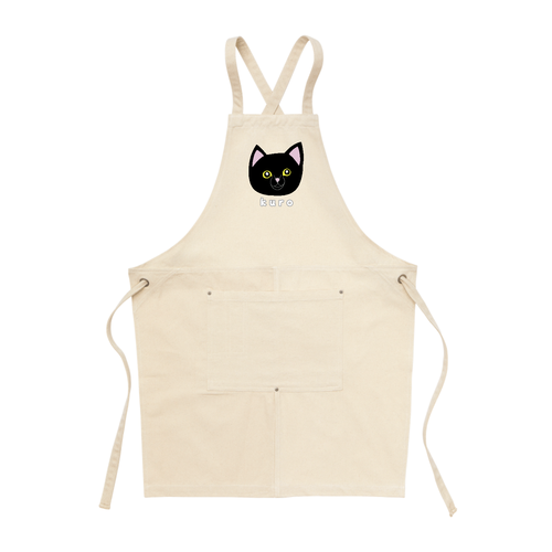 くろねこちゃん ウォッシュキャンバスエプロン