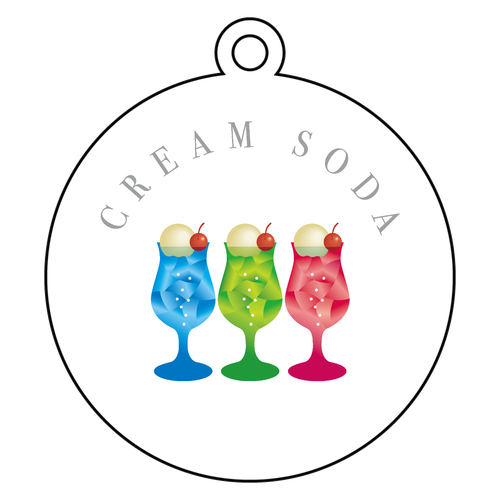 おいしいクリームソーダ・Cream Soda アクリルキーホルダー　丸型 (6cm)