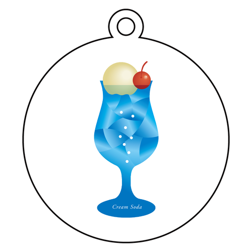 おいしいクリームソーダ・Cream Soda　2 アクリルキーホルダー　丸型 (6cm)