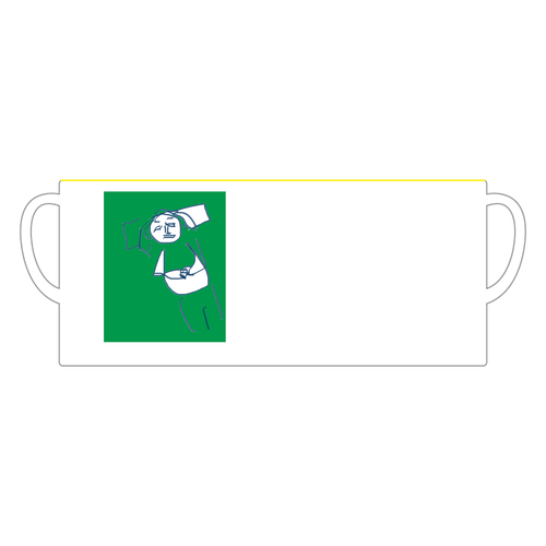 新しい枕の寝心地を確かめている人 陶器マグストレート バイカラー