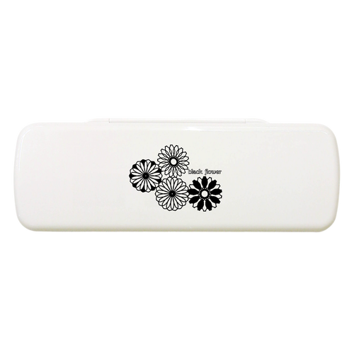 ブラックフラワー マルチペンケース