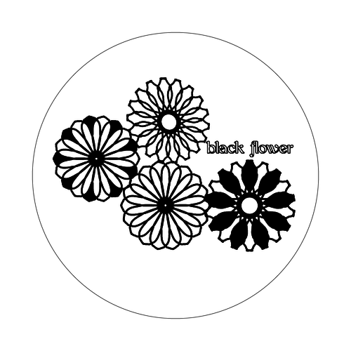 ブラックフラワー クリアバッジ