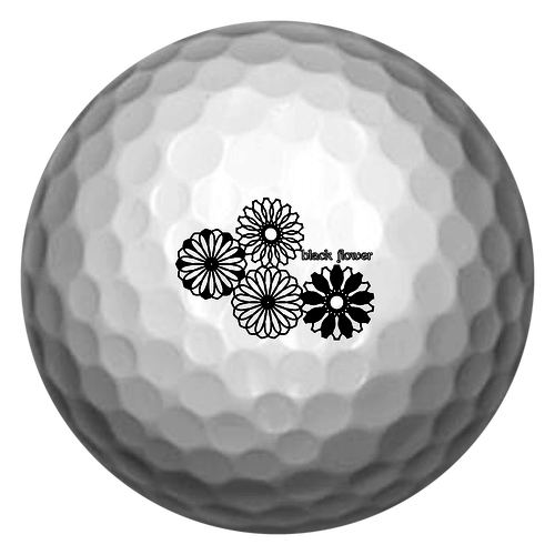 ブラックフラワー ゴルフボール(3個セット)