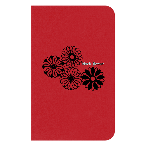 ブラックフラワー ハードカバーミニノート（罫線）