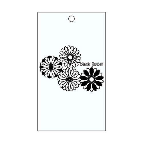 ブラックフラワー 短冊型アクリルキーホルダー (W40mm H70mm)