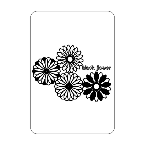 ブラックフラワー アクリルカード　W59×H86