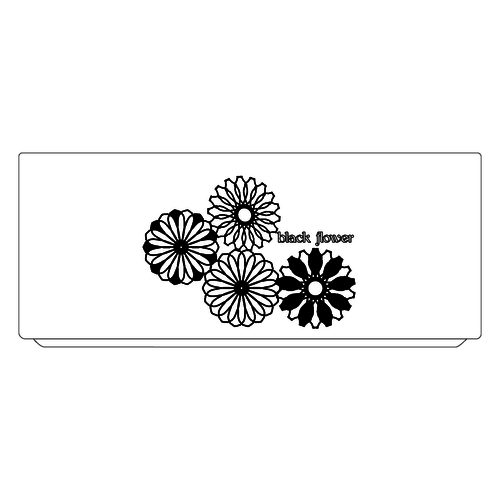 ブラックフラワー 湯呑(M)