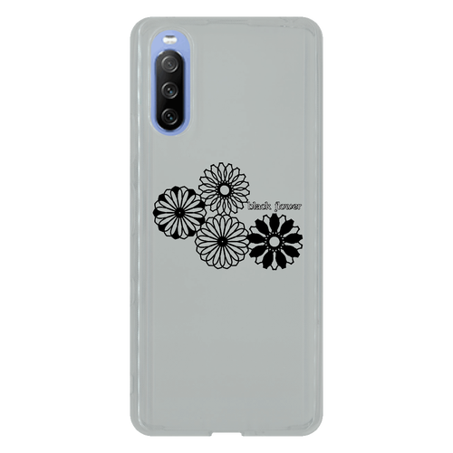 ブラックフラワー Xperia10 III SO-52B/SOG04 TPUケース