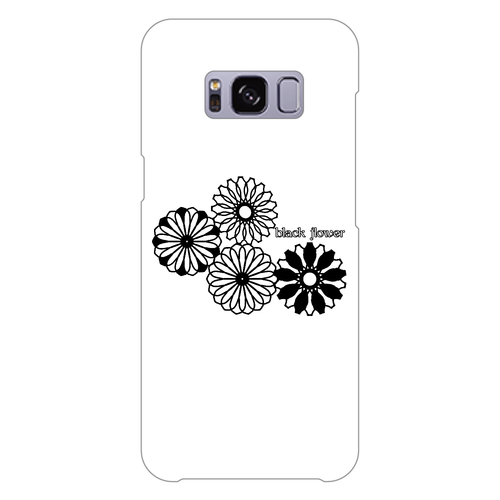 ブラックフラワー Galaxy S8 (SC-02J)(白)