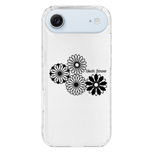 ブラックフラワー iPhone17 Air (透明)(ハードケース)