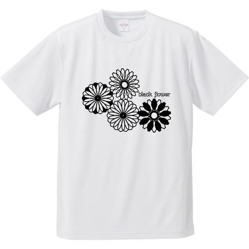 ブラックフラワー ドライアスレチックTシャツ